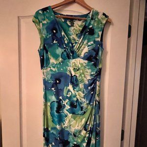 Ralph Lauren Dress in blue and green floral. Size 12